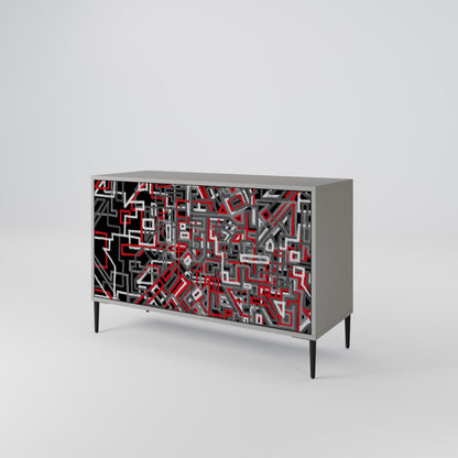 Credenza BROKEN LINES a 2 ante in finitura grigia