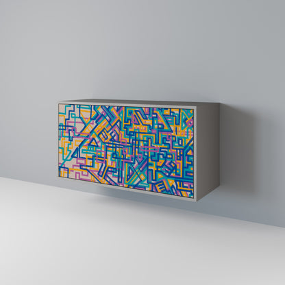 MEMORIES MAP 2-Door Sideboard in Grey Finish