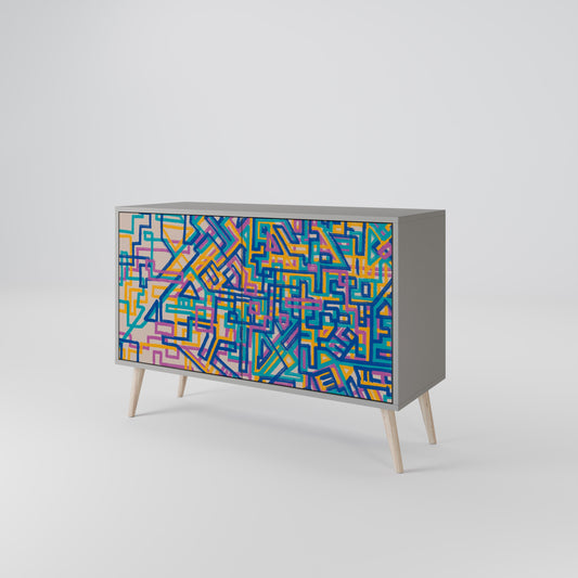 MEMORIES MAP 2-Door Sideboard in Grey Finish