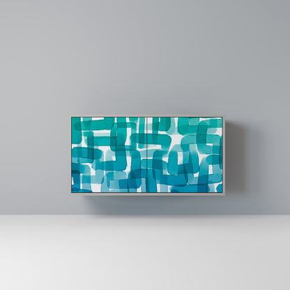 TURQUOISE RECTANGLES 2-Door Sideboard in Grey Finish