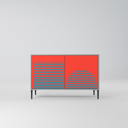 Credenza a 2 ante RISING GEOMETRY STARS in finitura grigia