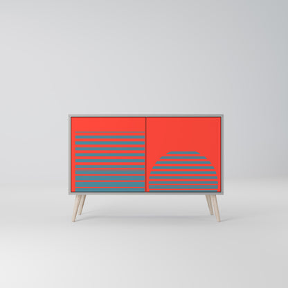 Credenza a 2 ante RISING GEOMETRY STARS in finitura grigia