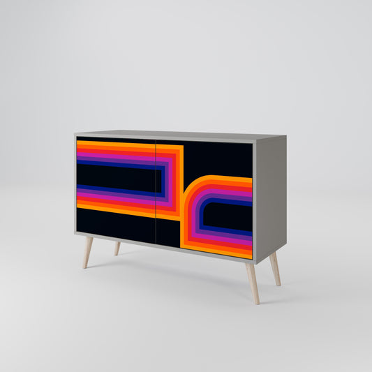 Credenza a 2 ante BLINDED BY THE LIGHTS in finitura grigia