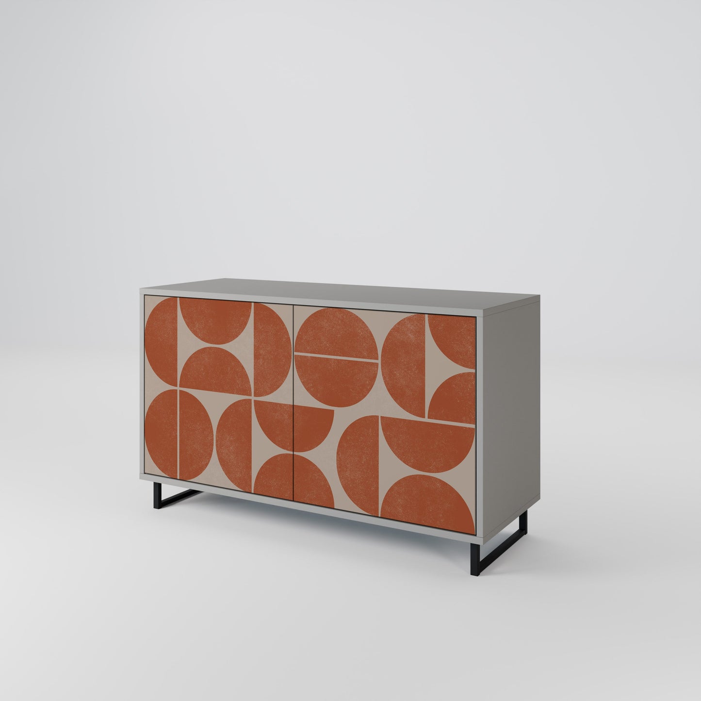 Credenza a 2 ante REPETITION COMPULSION in finitura grigia