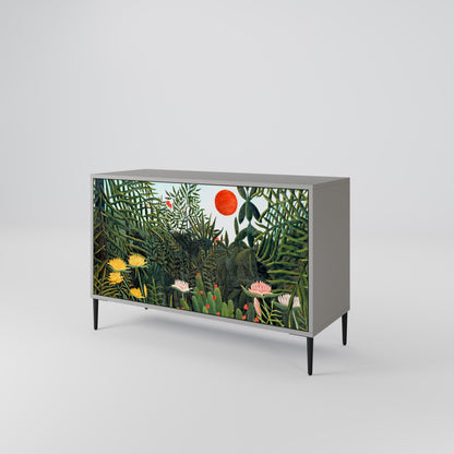 Credenza a 2 ante VIRGIN FOREST WITH SUNSET in finitura grigia