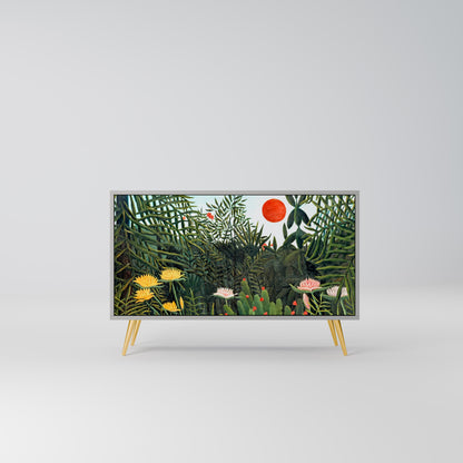 Credenza a 2 ante VIRGIN FOREST WITH SUNSET in finitura grigia