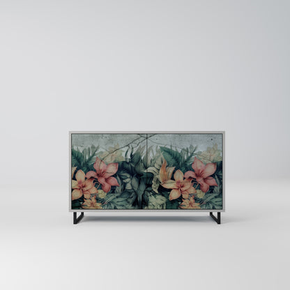 HEAVENLY BLOOM 2-Door Sideboard in Grey Finish