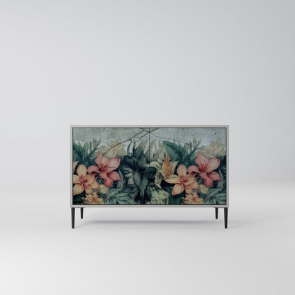 HEAVENLY BLOOM 2-Door Sideboard in Grey Finish