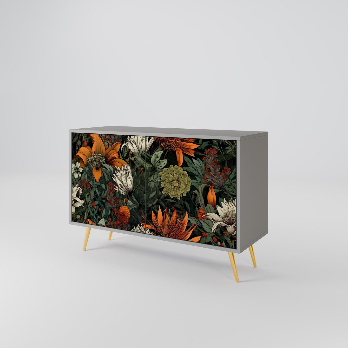 MIDNIGHT SPROUT 2-Door Sideboard in Grey Finish