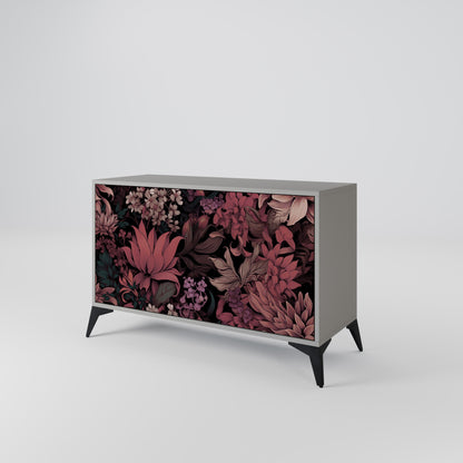 FLORAL WHISPER 2-Door Sideboard in Grey Finish