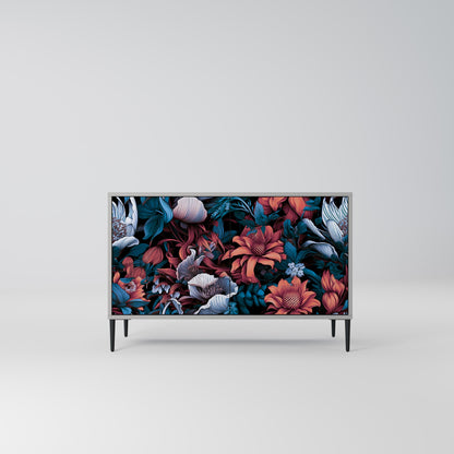 ETHEREAL BLOSSOMS 2-Door Sideboard in Grey Finish