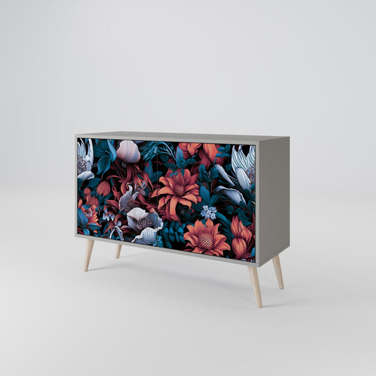 ETHEREAL BLOSSOMS 2-Door Sideboard in Grey Finish