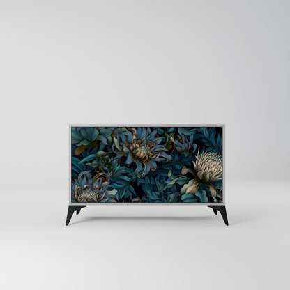 TWILIGHT BLOOM 2-Door Sideboard in Grey Finish