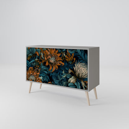 MORNING BLOOM 2-Door Sideboard in Grey Finish
