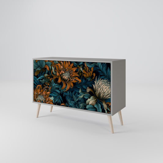 MORNING BLOOM 2-Door Sideboard in Grey Finish