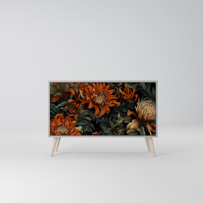 Credenza a 2 ante DAWN BLOOM in finitura grigia