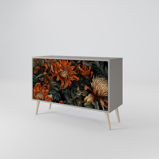 DAWN BLOOM 2-Door Sideboard in Grey Finish