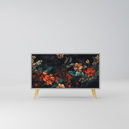 IMAGINARY BLOSSOM 2-Door Sideboard in Grey Finish