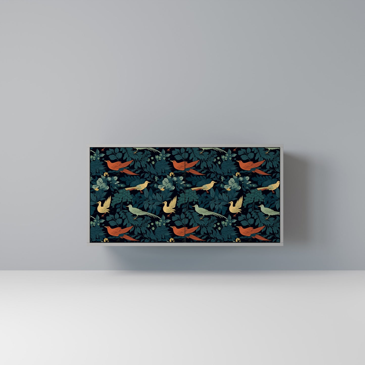 FOWL ORNAMENT 2-Door Sideboard in Grey Finish