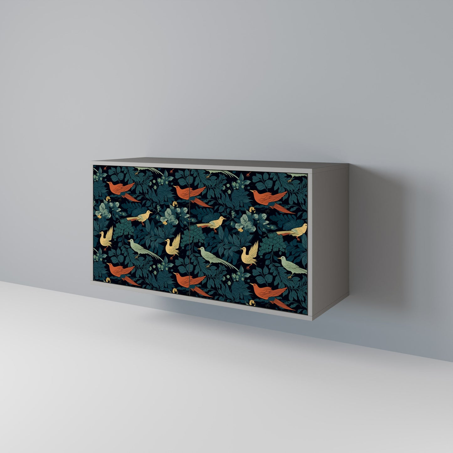 FOWL ORNAMENT 2-Door Sideboard in Grey Finish