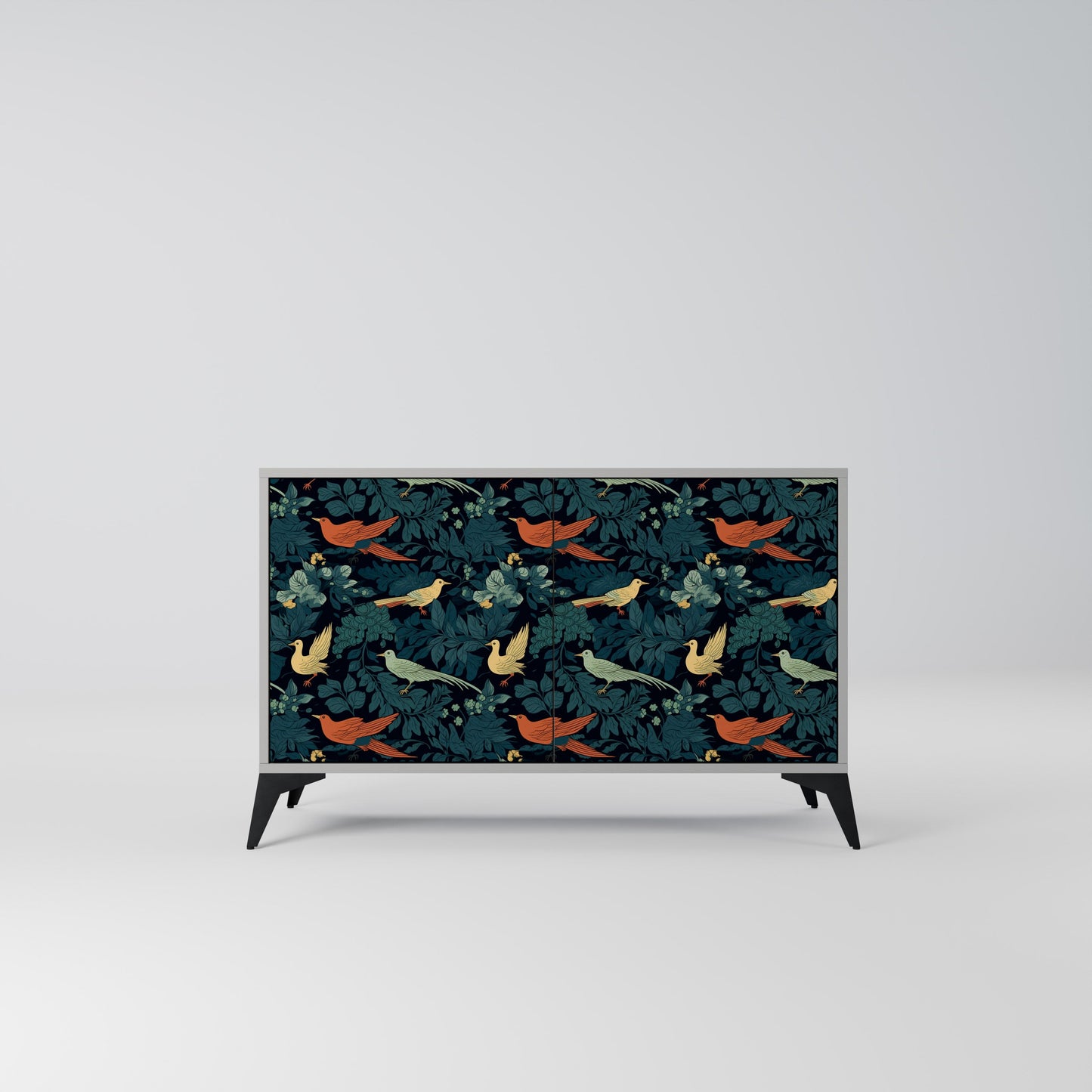 FOWL ORNAMENT 2-Door Sideboard in Grey Finish