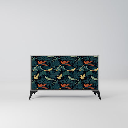 FOWL ORNAMENT 2-Door Sideboard in Grey Finish