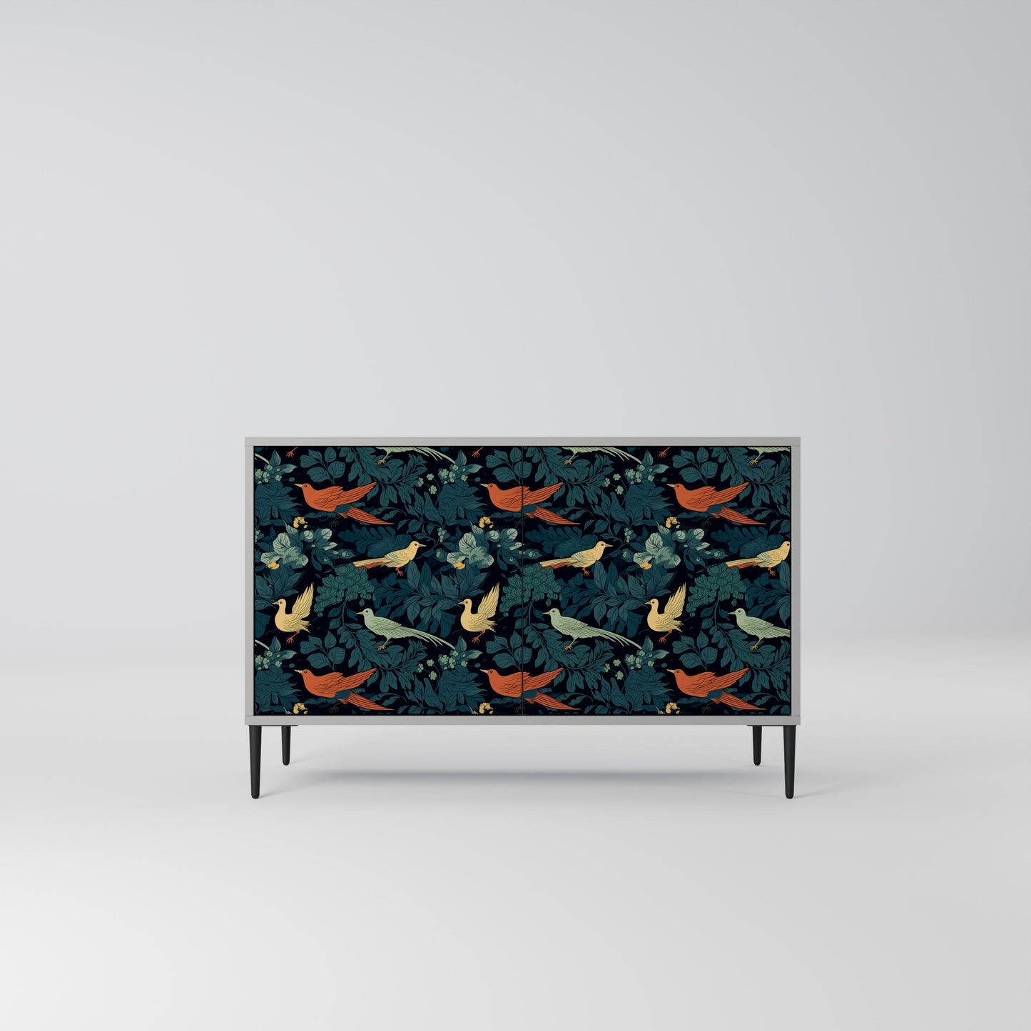FOWL ORNAMENT 2-Door Sideboard in Grey Finish