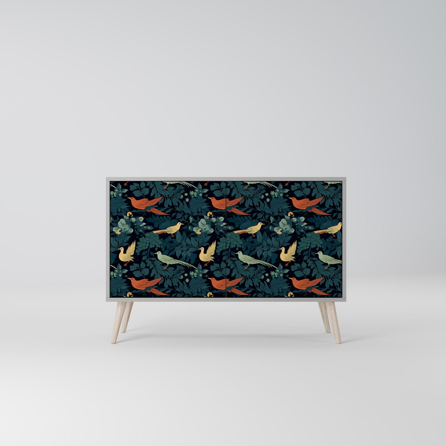 FOWL ORNAMENT 2-Door Sideboard in Grey Finish