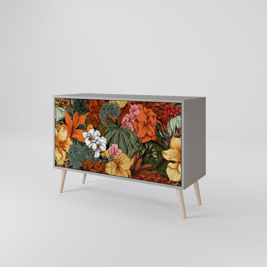 Credenza RADIANT FLORA a 2 ante in finitura grigia