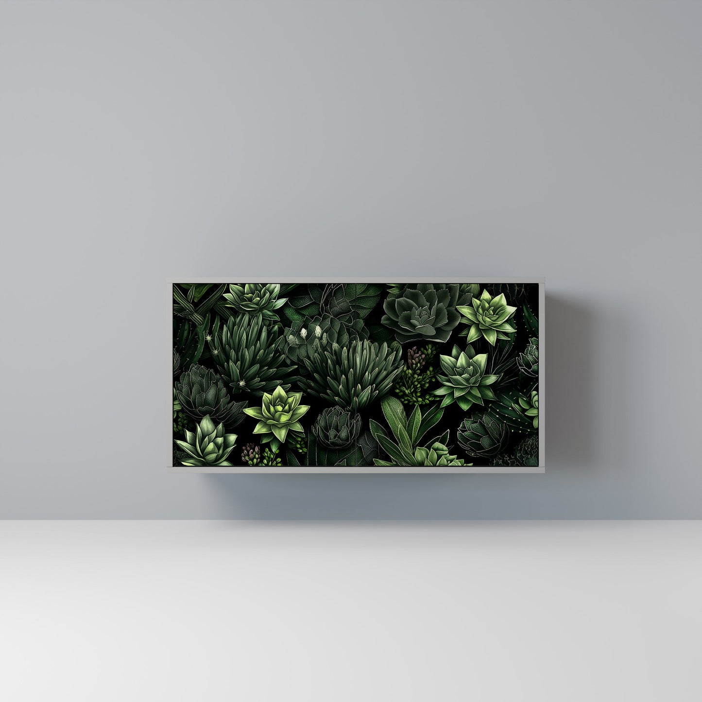 SUCCULENT JUNGLE 2-Door Sideboard in Grey Finish