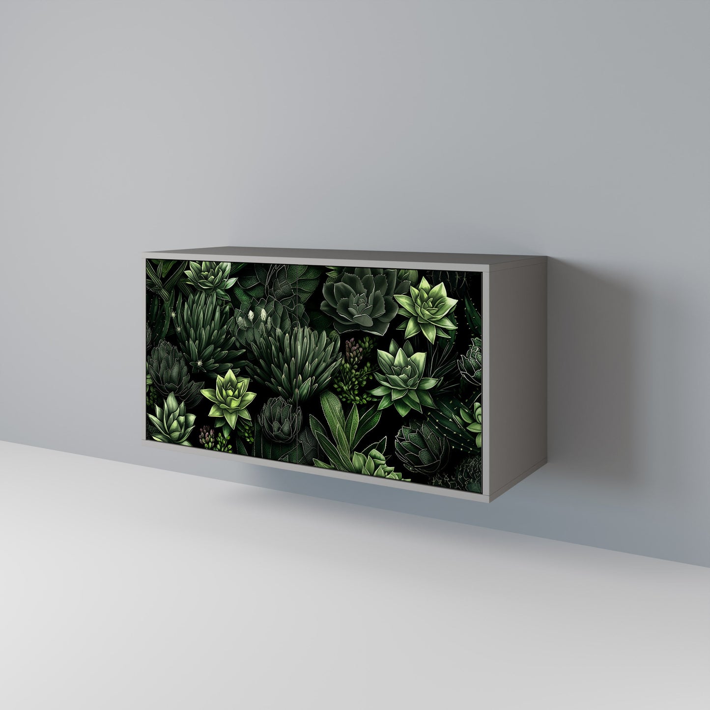 SUCCULENT JUNGLE 2-Door Sideboard in Grey Finish