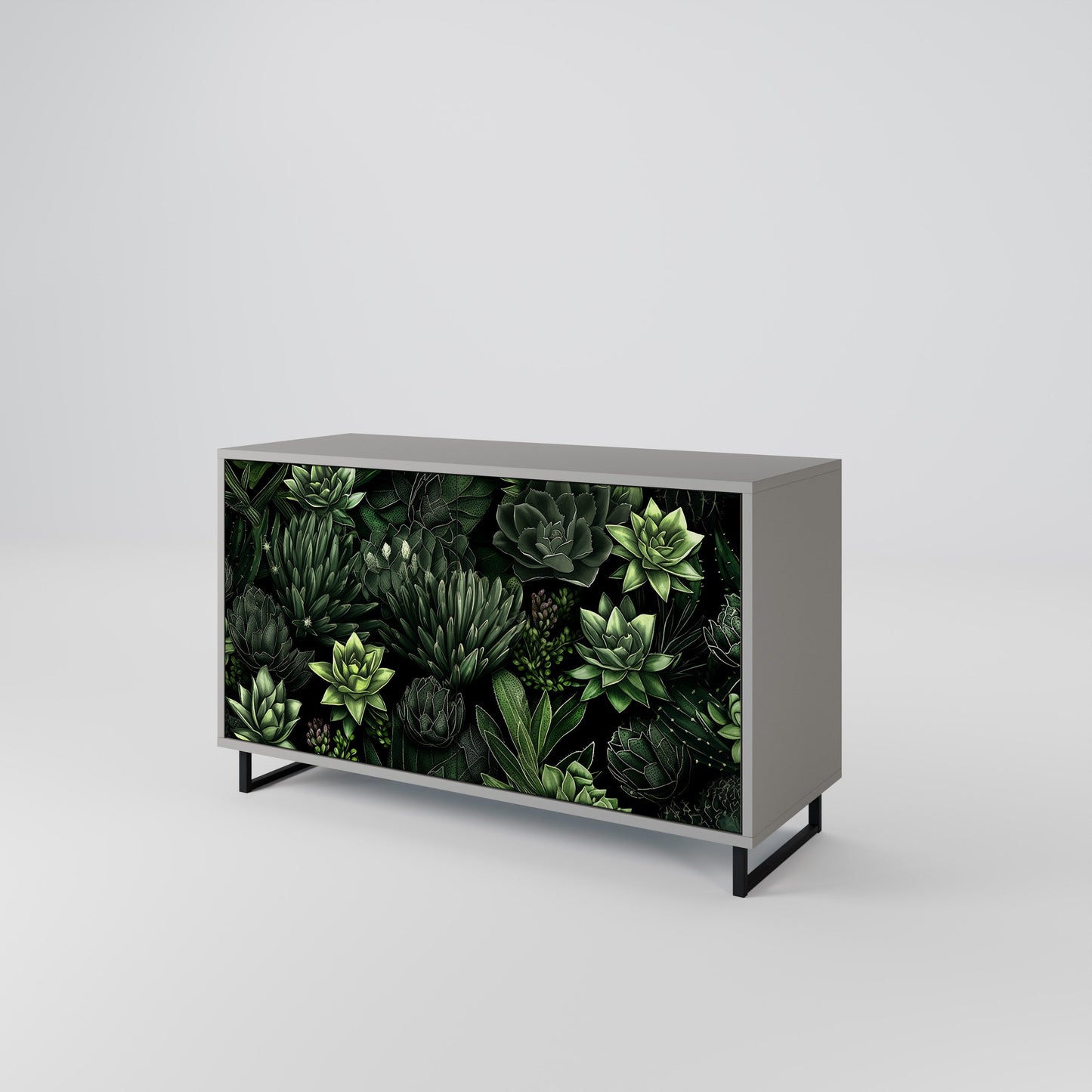 SUCCULENT JUNGLE 2-Door Sideboard in Grey Finish