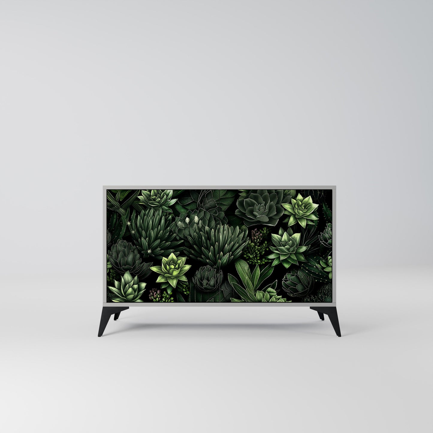 SUCCULENT JUNGLE 2-Door Sideboard in Grey Finish