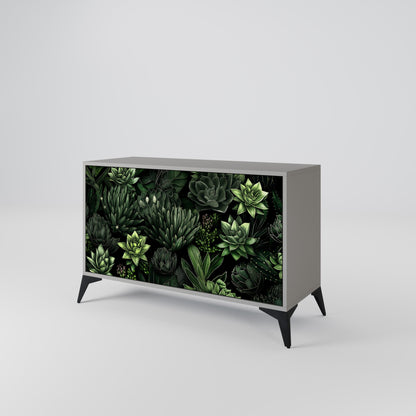SUCCULENT JUNGLE 2-Door Sideboard in Grey Finish