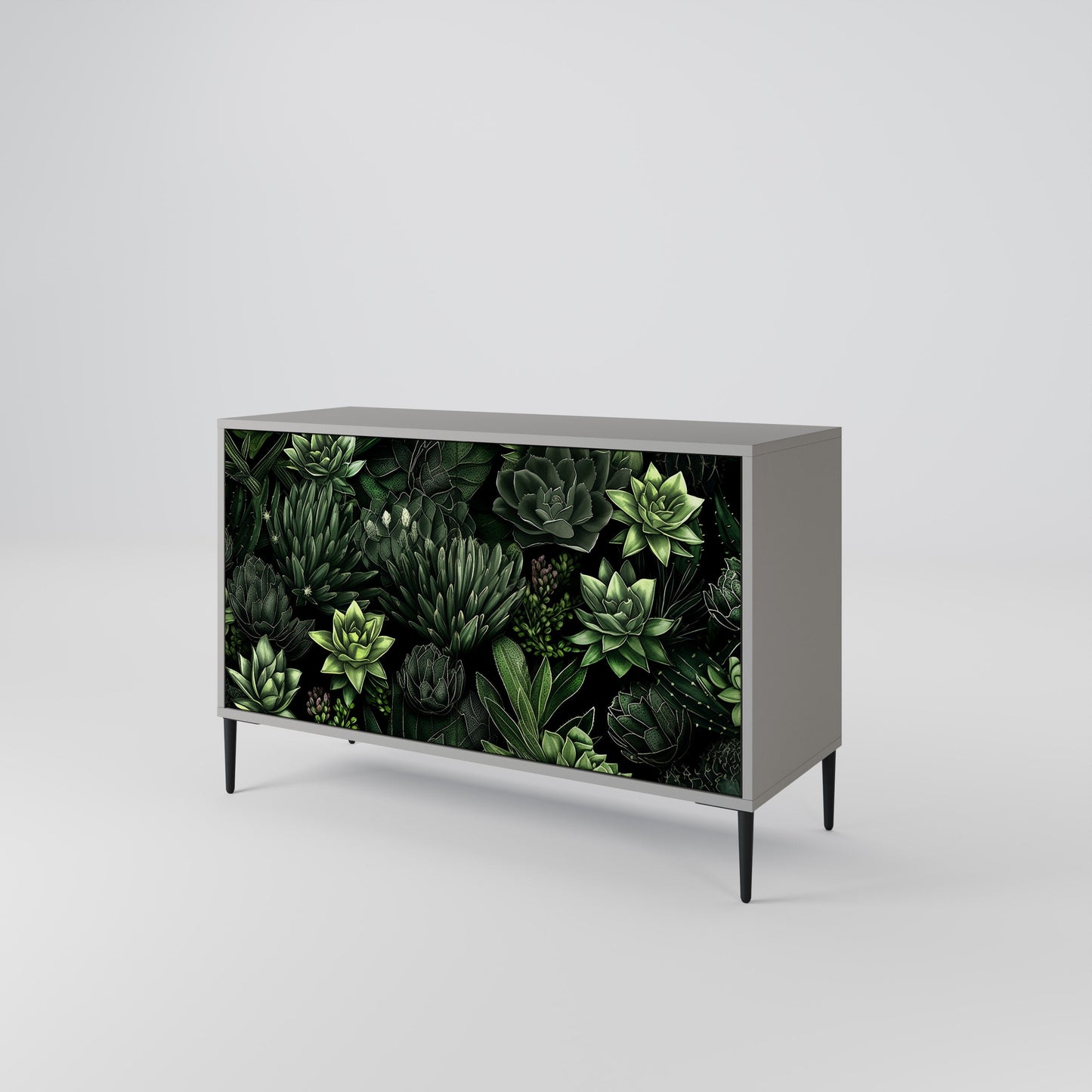 SUCCULENT JUNGLE 2-Door Sideboard in Grey Finish