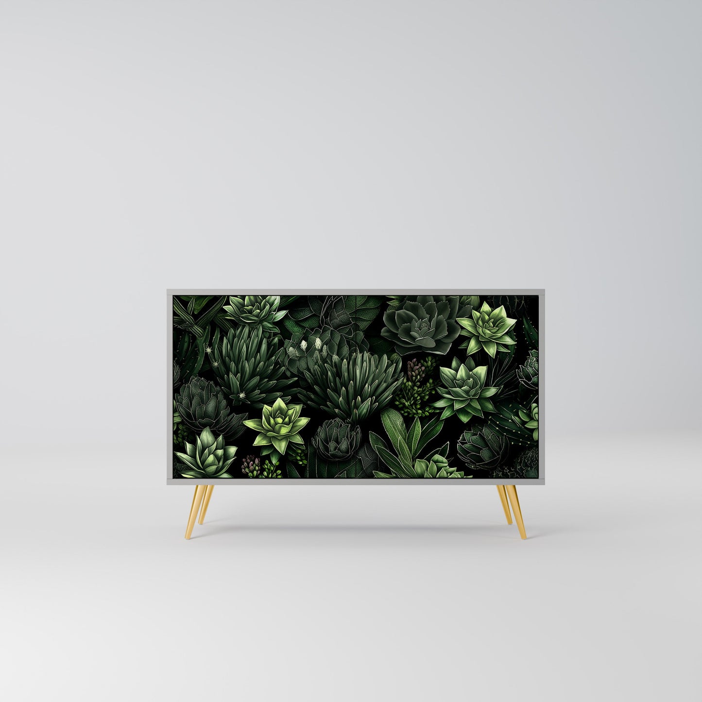 SUCCULENT JUNGLE 2-Door Sideboard in Grey Finish