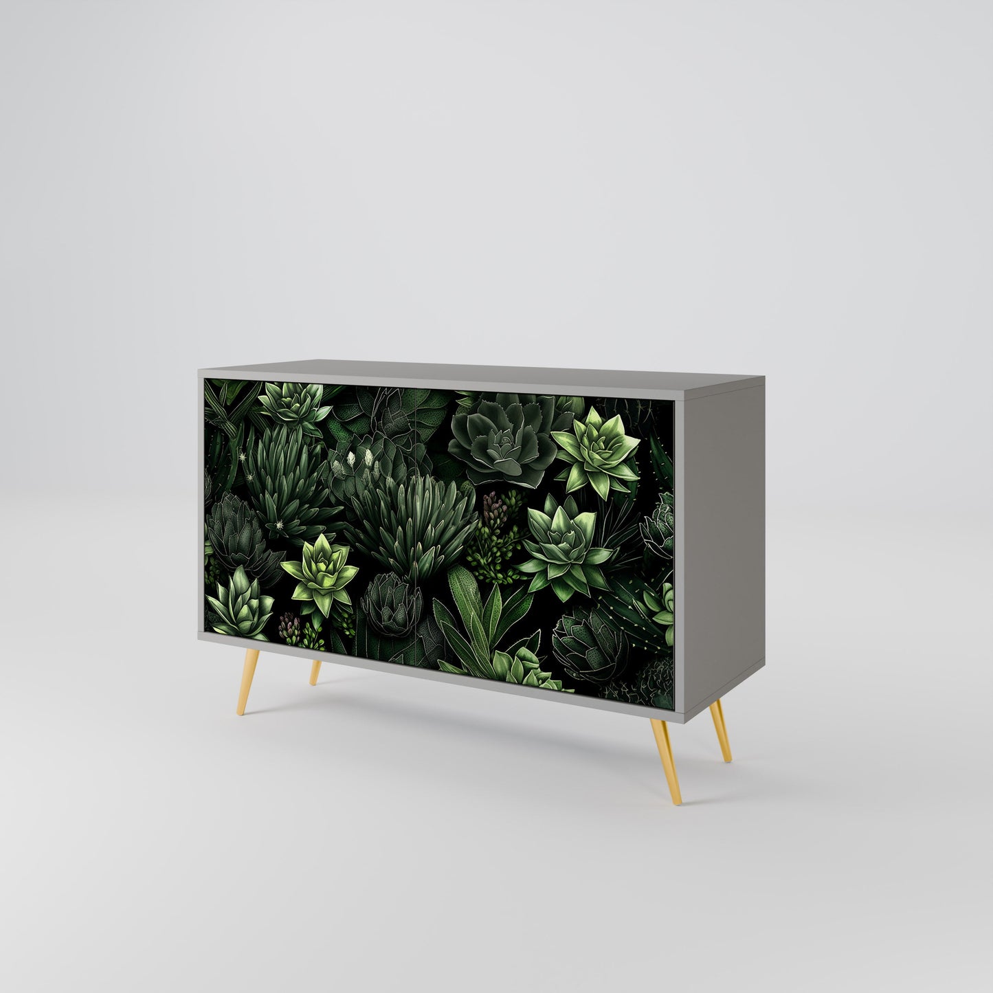 SUCCULENT JUNGLE 2-Door Sideboard in Grey Finish