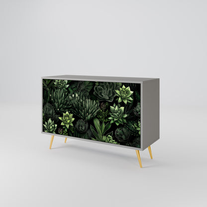 SUCCULENT JUNGLE 2-Door Sideboard in Grey Finish
