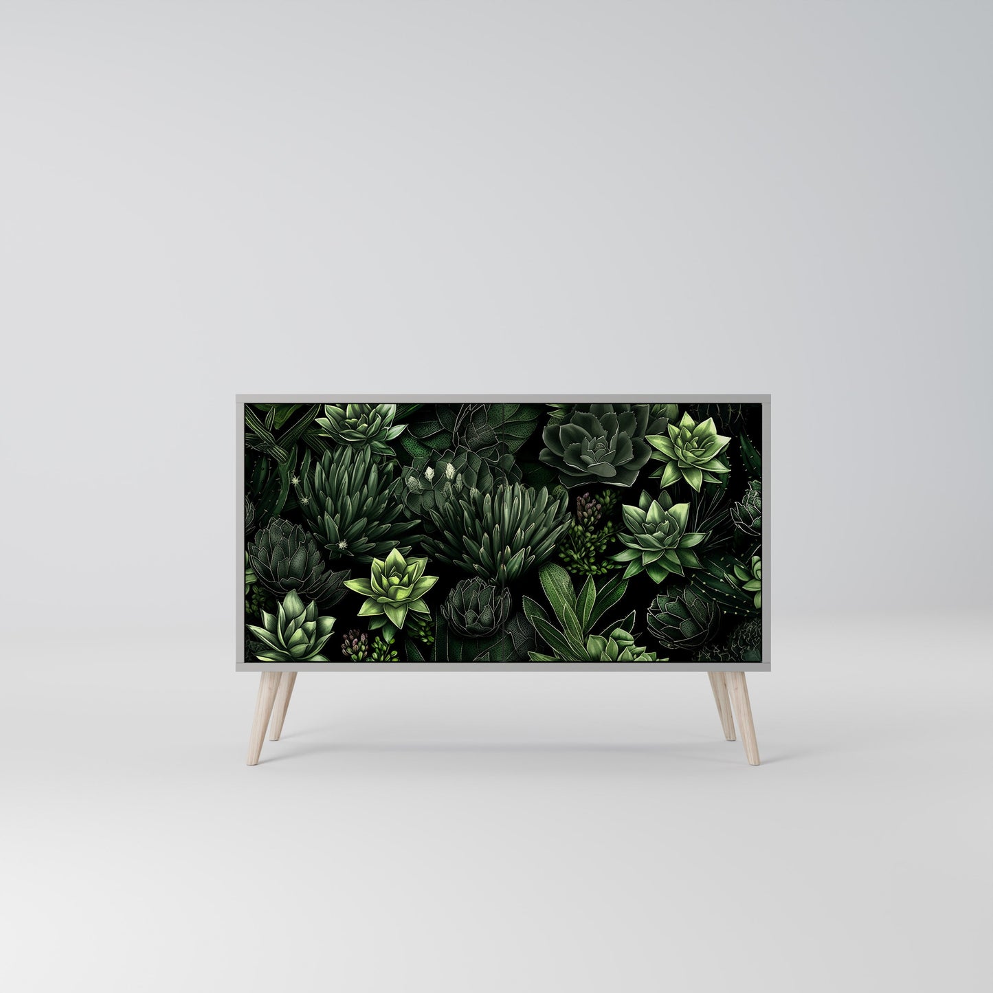 SUCCULENT JUNGLE 2-Door Sideboard in Grey Finish