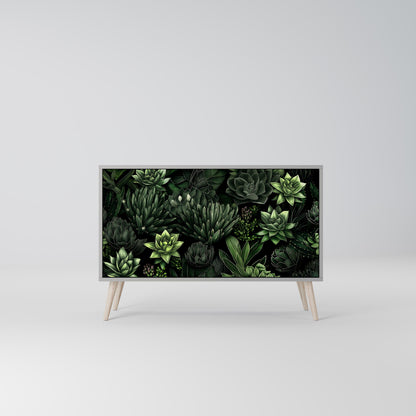SUCCULENT JUNGLE 2-Door Sideboard in Grey Finish