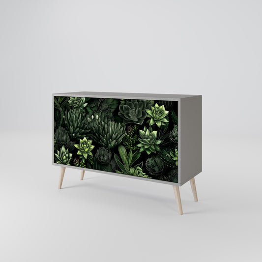 SUCCULENT JUNGLE 2-Door Sideboard in Grey Finish