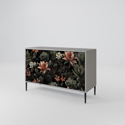 Credenza a 2 ante SECRET VERDURE in finitura grigia