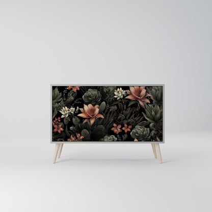 Credenza a 2 ante SECRET VERDURE in finitura grigia