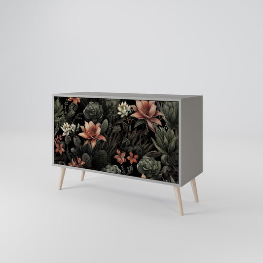 Credenza a 2 ante SECRET VERDURE in finitura grigia