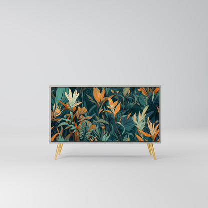 FLORAL SERENITY 2-Door Sideboard in Grey Finish