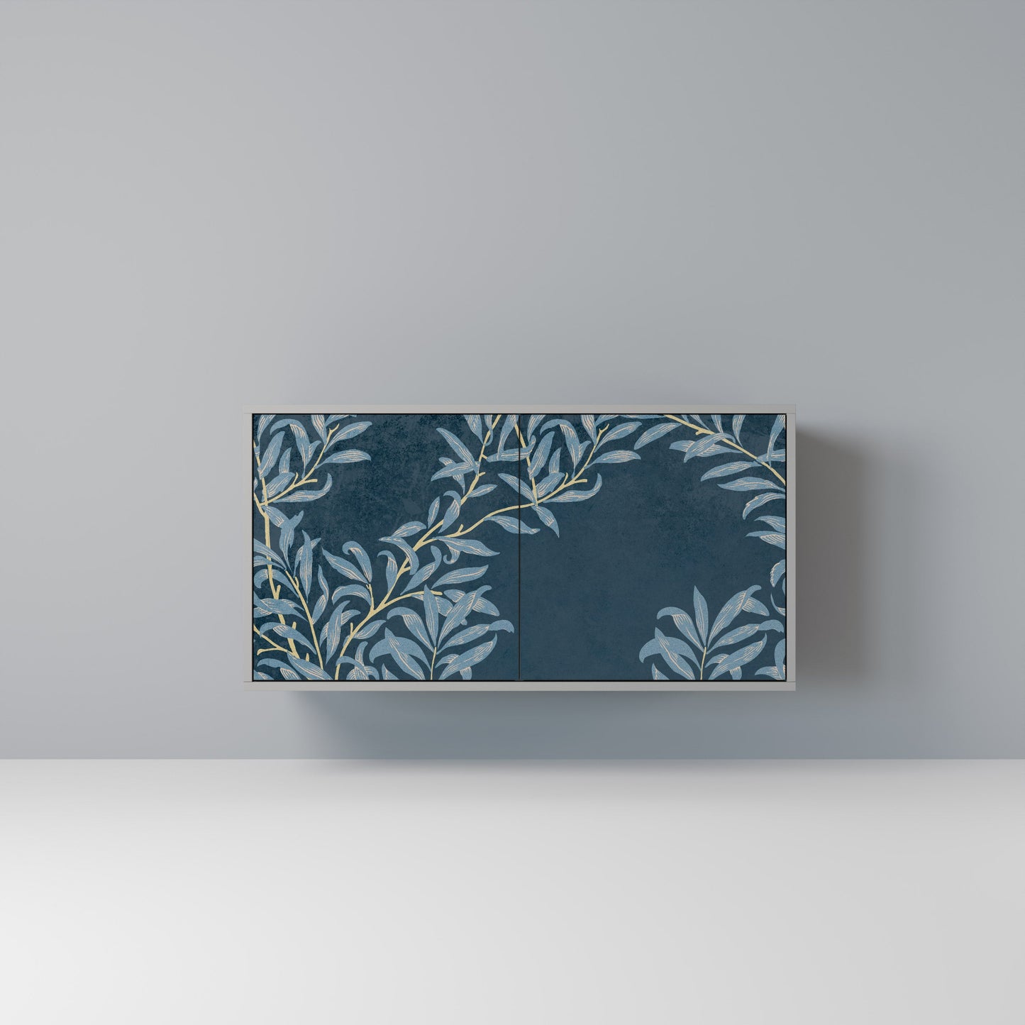 Credenza a 2 ante BLUE LEAVES in finitura grigia