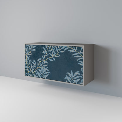 Credenza a 2 ante BLUE LEAVES in finitura grigia