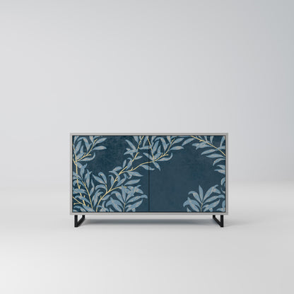 Credenza a 2 ante BLUE LEAVES in finitura grigia