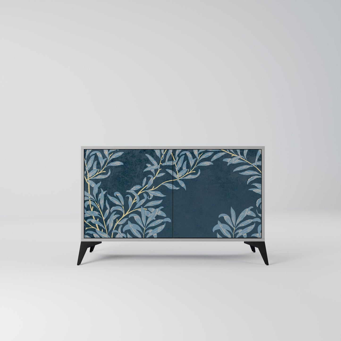 Credenza a 2 ante BLUE LEAVES in finitura grigia