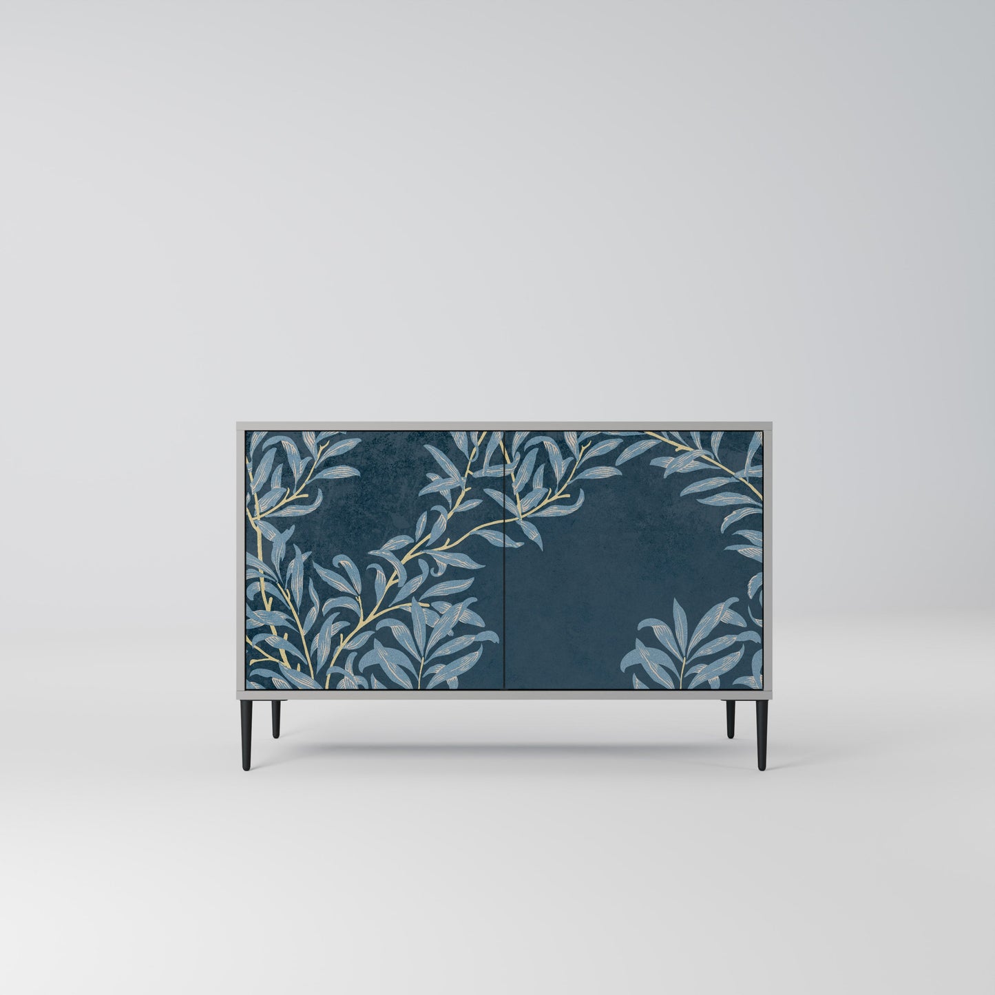 Credenza a 2 ante BLUE LEAVES in finitura grigia